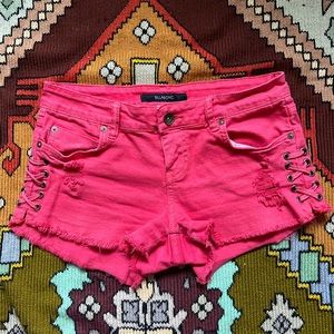 Billabong bright pink low waist shorts